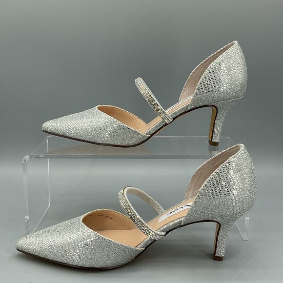 NEW Nina Women’s Brystol Evening Pumps Silver Size 5.5M - Picture 2 of 10